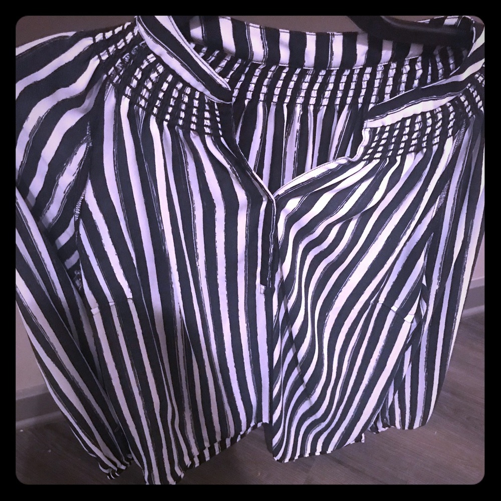 Black and white blouse